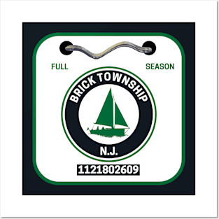 Brick New Jersey Beach Badge Posters and Art